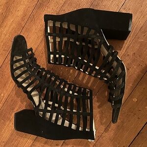 Karl Lagerfeld Black Suede Sandals
